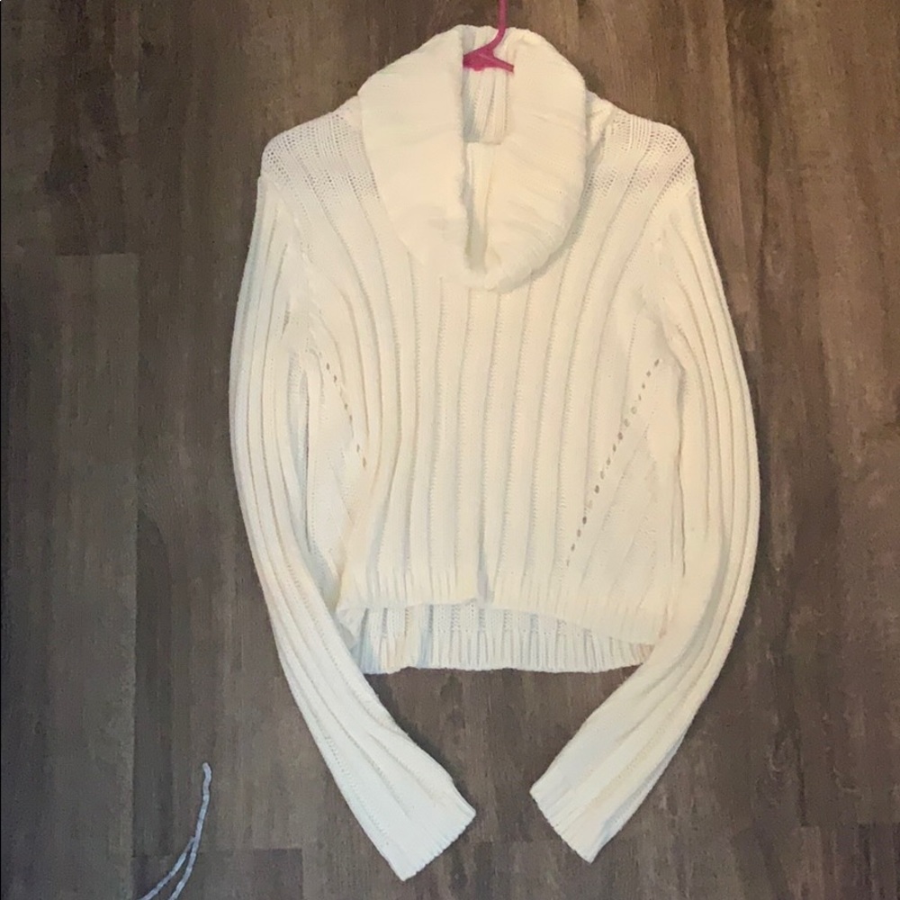 Cowl neck sweater cream color